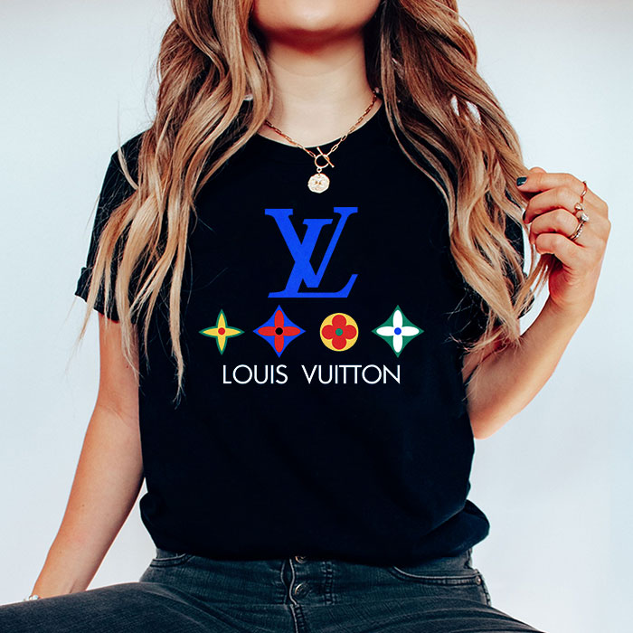 Louis-Vuitton-Logo-Luxury-With-Color-Monogram-LV-Unisex-T-Shirt-CB451-1