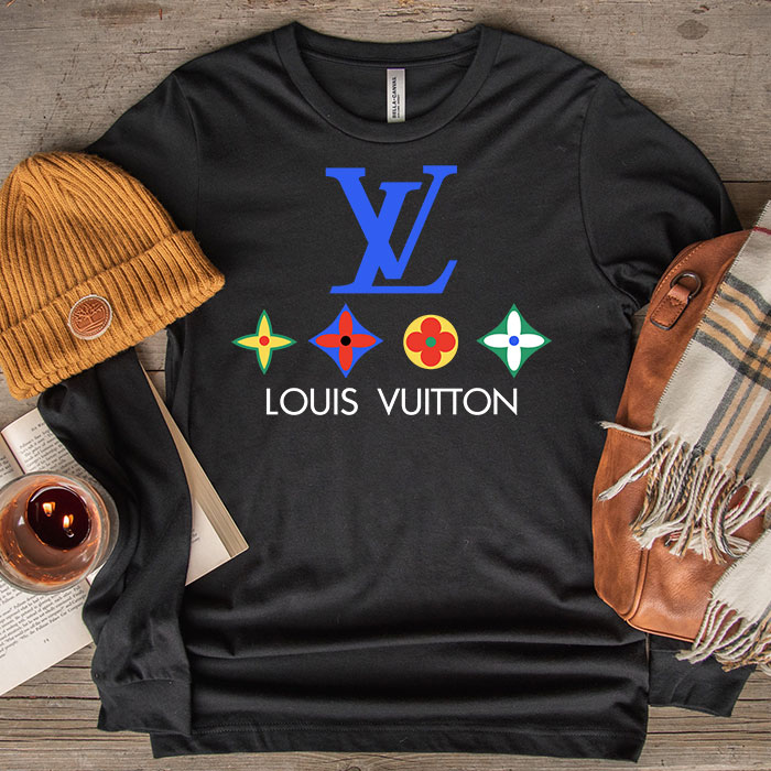 Louis-Vuitton-Logo-Luxury-With-Color-Monogram-Unisex-Kid-Long-Sleeve-Tee-TBL198-1