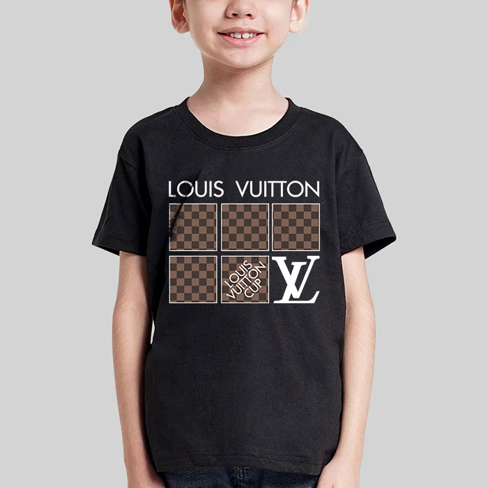 Louis-Vuitton-Logo-Luxury-With-Damier-Pattern-LV-Unisex-T-Shirt-CB450-4
