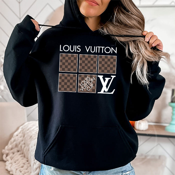 Louis-Vuitton-Logo-Luxury-With-Damier-Pattern-Unisex-Pullover-Hoodie-TB203-1