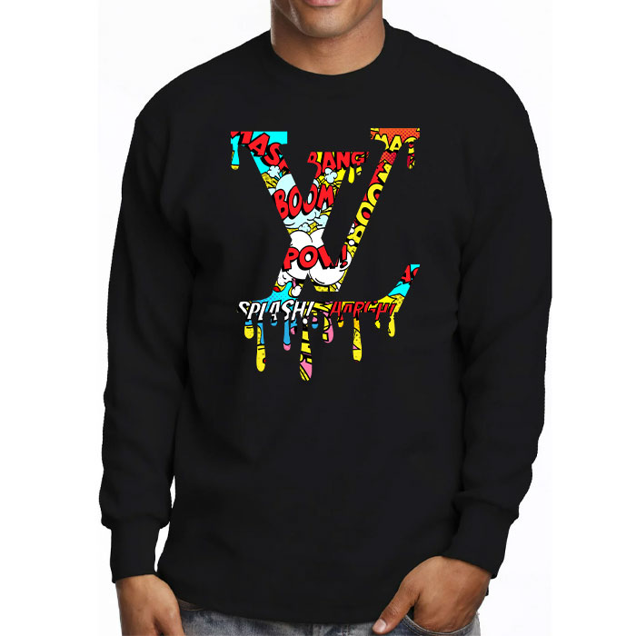 Louis-Vuitton-Luxury-Comic-Boom-Pattern-Unisex-Kid-Long-Sleeve-Tee-TBL177-4