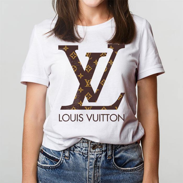 Louis-Vuitton-Luxury-Logo-Monogram-Canvas-Pattern-LV-Unisex-T-Shirt-CB433-1