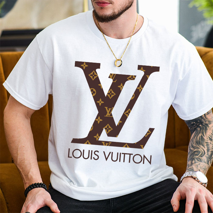 Louis-Vuitton-Luxury-Logo-Monogram-Canvas-Pattern-LV-Unisex-T-Shirt-CB433-2