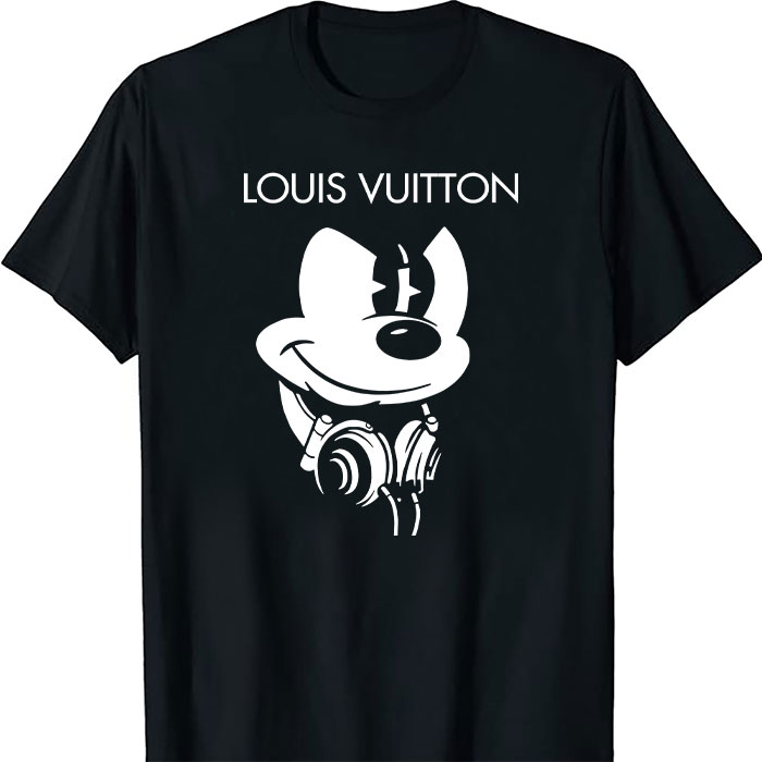 Louis-Vuitton-Mickey-Mouse-LV-Unisex-T-Shirt-CB392 Louis Vuitton Mickey Mouse LV Unisex T-Shirt CB392