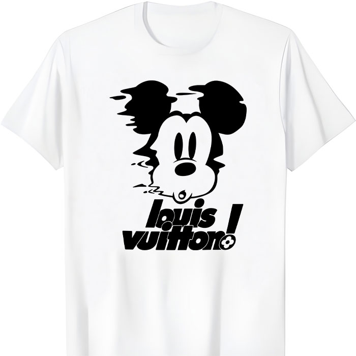 Louis-Vuitton-Mickey-Mouse-LV-Unisex-T-Shirt-CB401 Louis Vuitton Mickey Mouse LV Unisex T-Shirt CB401