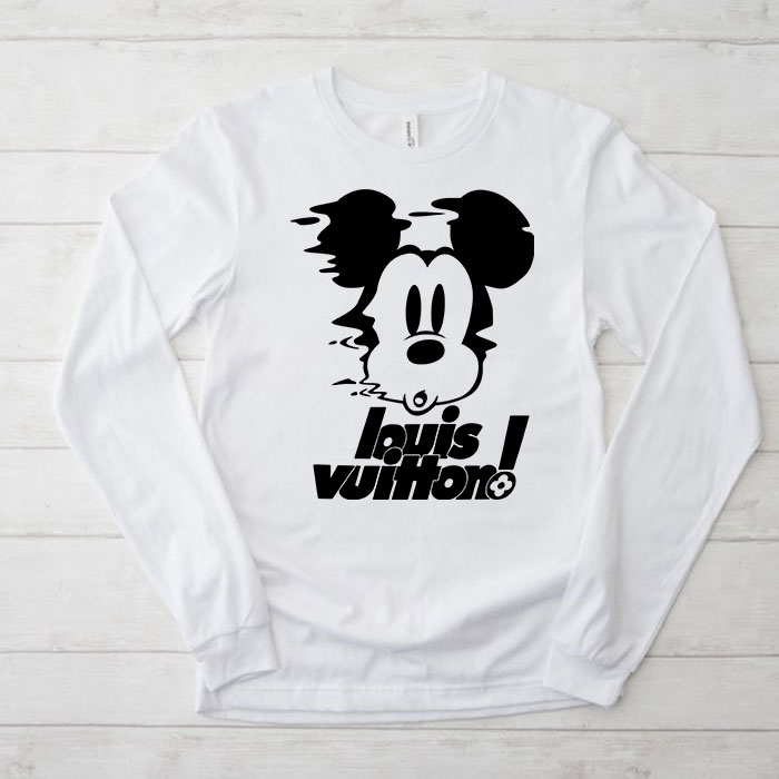 Louis-Vuitton-Mickey-Mouse-Unisex-Kid-Long-Sleeve-Tee-TBL148 Louis Vuitton Mickey Mouse Unisex & Kid Long Sleeve Tee TBL148