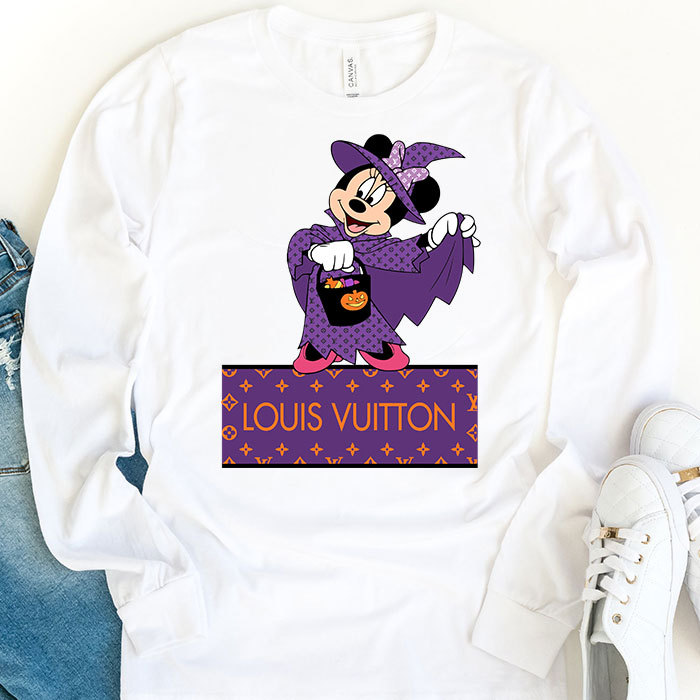 Louis-Vuitton-Monogram-Canvas-Pattern-Halloween-Minnie-Mouse-Unisex-Kid-Long-Sleeve-Tee-TBL101-1