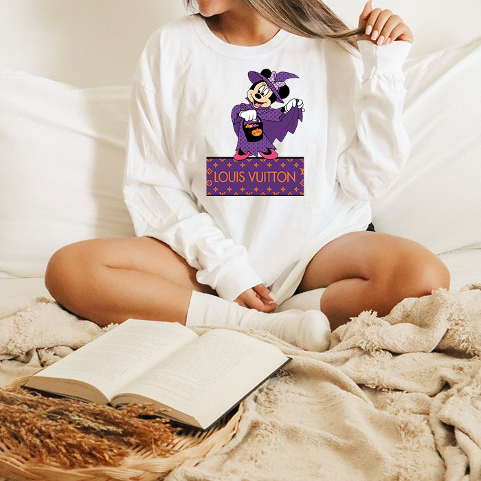 Louis-Vuitton-Monogram-Canvas-Pattern-Halloween-Minnie-Mouse-Unisex-Kid-Long-Sleeve-Tee-TBL101-2