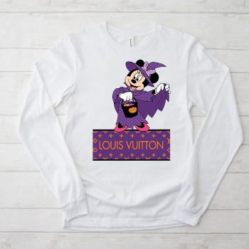 Louis Vuitton Monogram Canvas Pattern Halloween Minnie Mouse Unisex & Kid Long Sleeve Tee TBL101
