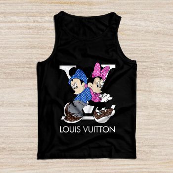 Louis Vuitton Monogram Canvas Pattern Mickey Mouse And Minnie Mouse Unisex Tank Top TB097