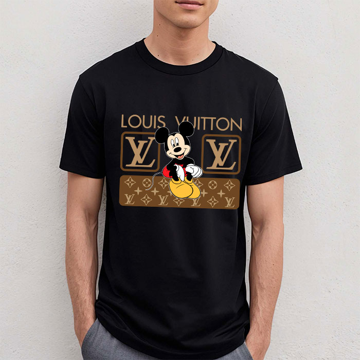 Louis-Vuitton-Monogram-Canvas-Pattern-Mickey-Mouse-LV-Unisex-T-Shirt-CB409-2