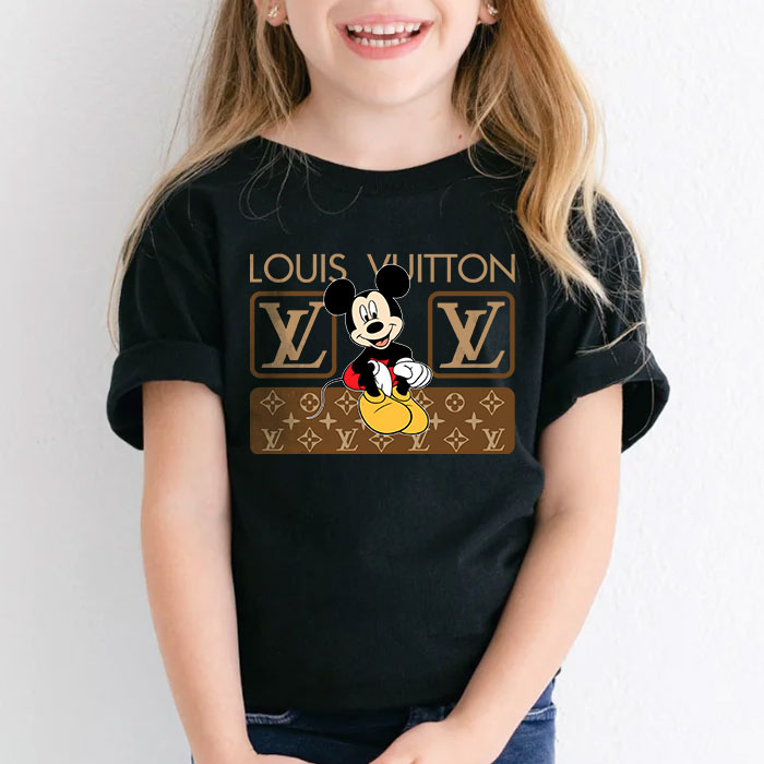 Louis-Vuitton-Monogram-Canvas-Pattern-Mickey-Mouse-LV-Unisex-T-Shirt-CB409-3