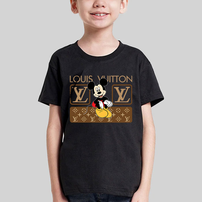 Louis-Vuitton-Monogram-Canvas-Pattern-Mickey-Mouse-LV-Unisex-T-Shirt-CB409-4