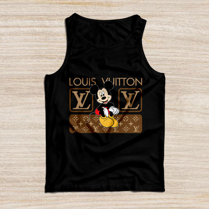 Louis-Vuitton-Monogram-Canvas-Pattern-Mickey-Mouse-Unisex-Tank-Top-TB099 Louis Vuitton Monogram Canvas Pattern Mickey Mouse Unisex Tank Top TB099