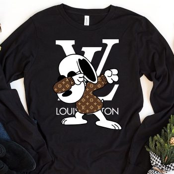 Louis Vuitton Monogram Canvas Pattern Snoopy Dabbing Unisex & Kid Long Sleeve Tee TBL152