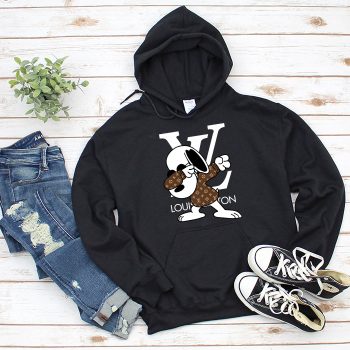 Louis Vuitton Monogram Canvas Pattern Snoopy Dabbing Unisex Pullover Hoodie TB158
