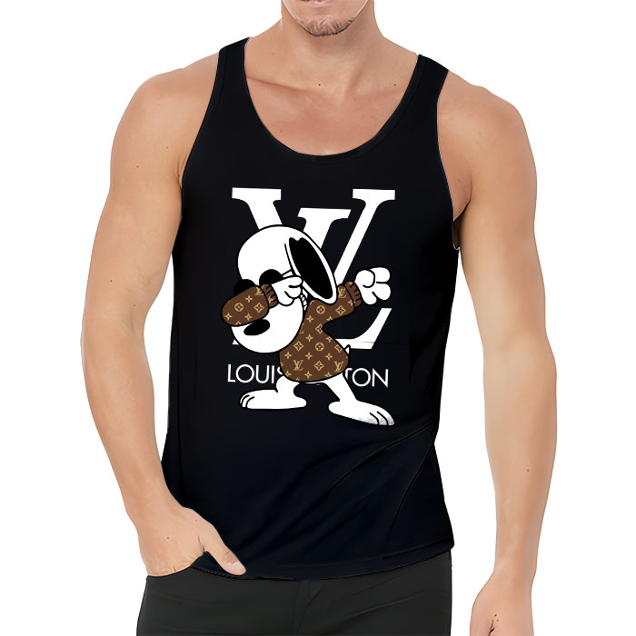 Louis-Vuitton-Monogram-Canvas-Pattern-Snoopy-Dabbing-Unisex-Tank-Top-TB095-1