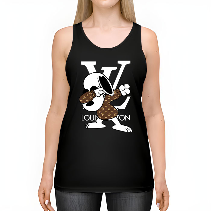 Louis-Vuitton-Monogram-Canvas-Pattern-Snoopy-Dabbing-Unisex-Tank-Top-TB095-2
