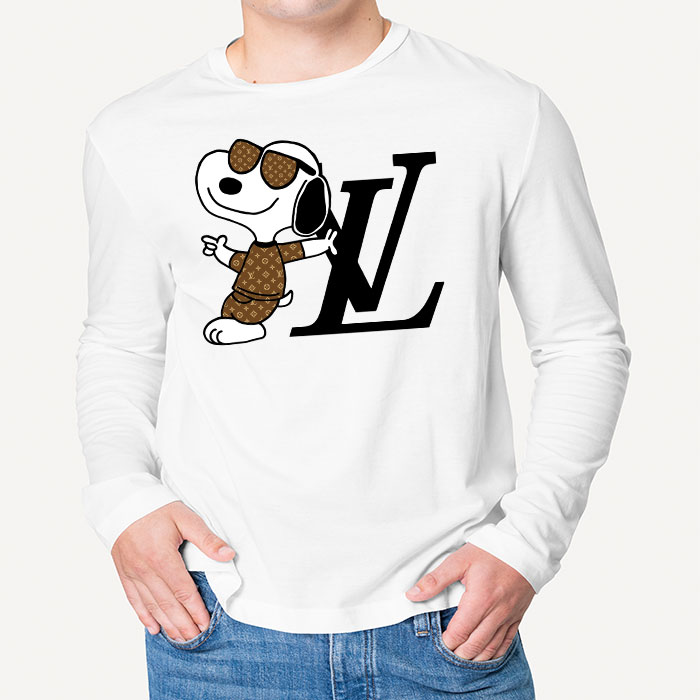 Louis-Vuitton-Monogram-Canvas-Pattern-Snoopy-Unisex-Kid-Long-Sleeve-Tee-TBL157-3