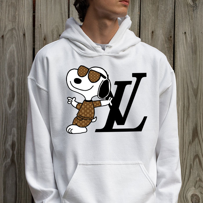 Louis-Vuitton-Monogram-Canvas-Pattern-Snoopy-Unisex-Pullover-Hoodie-TB163-2