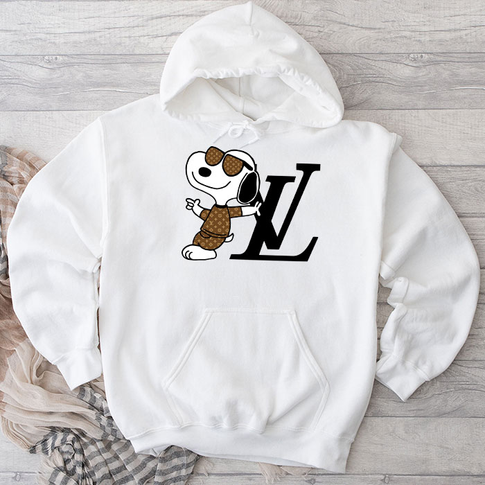 Louis-Vuitton-Monogram-Canvas-Pattern-Snoopy-Unisex-Pullover-Hoodie-TB163 Louis Vuitton Monogram Canvas Pattern Snoopy Unisex Pullover Hoodie TB163