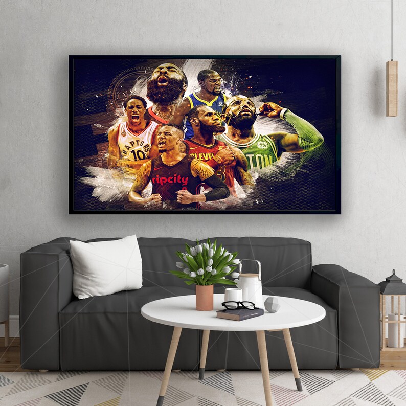 NBA-AllStar-Players-Canvas-Lebron-James-Poster-James-Harden-Art-Damian-Lillard-Art-Kevin-Durant-Canvas-NBA-Basketball-Legend-Canvas-1