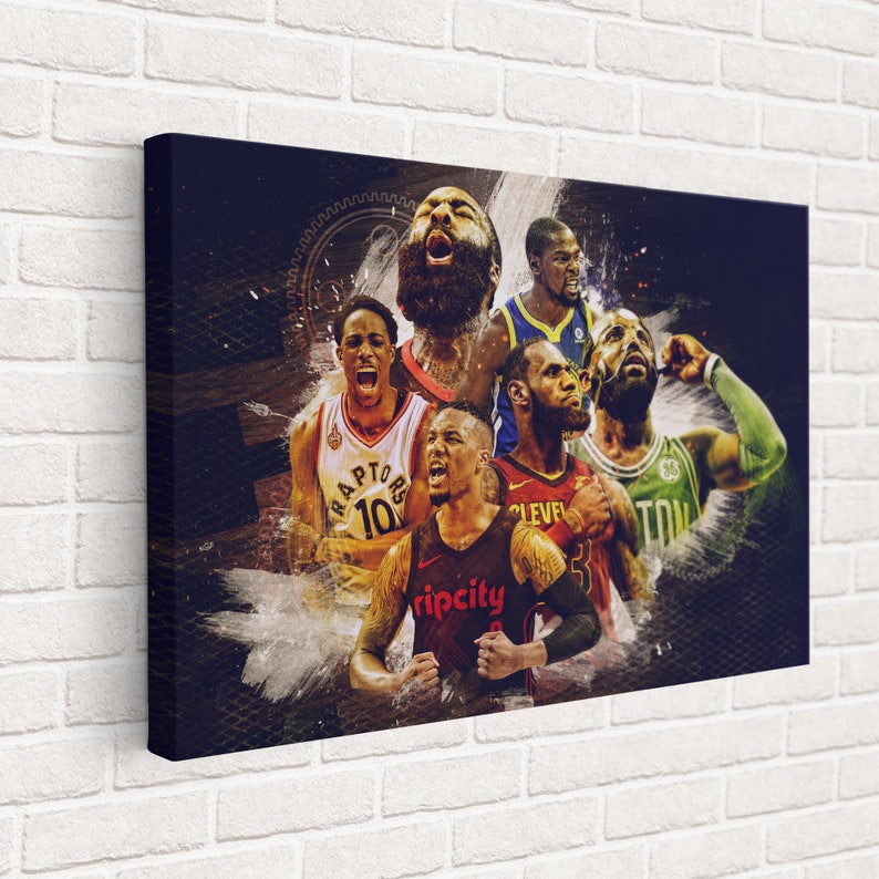 NBA-AllStar-Players-Canvas-Lebron-James-Poster-James-Harden-Art-Damian-Lillard-Art-Kevin-Durant-Canvas-NBA-Basketball-Legend-Canvas-2