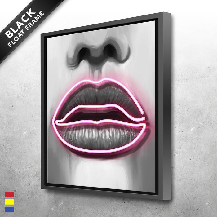 Neon-Kisses-A-Playful-Blend-of-Grayscale-and-Neon-Art-Canvas-Poster-Print-Wall-Art-Decor-1