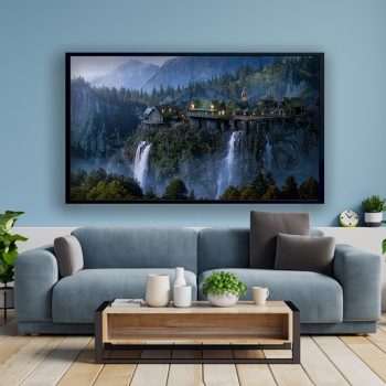 Night in Rivendell Inspired Canvas Art Lord of the Rings Poster LotR Poster Art The Fellowship Magic Elves Valley Middle Earth