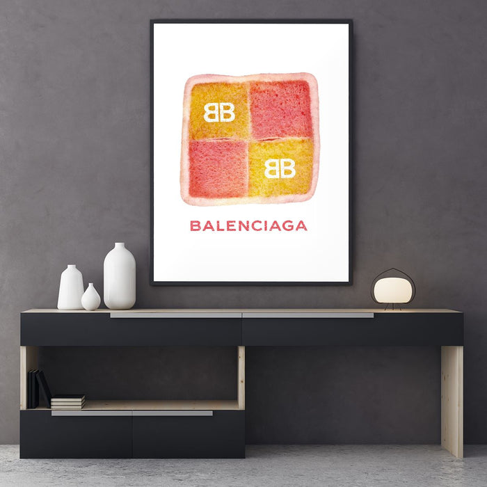 Perfect-Battenburg-Design-Eleanor-Morris-Matches-Balenciaga-Brands-With-Household-Items-And-Everyday-Foods-Canvas-Poster-Print-Wall-Art-Decor-2