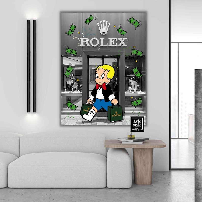 Richie-Rich-X-Rolex-Store-Canvas-Alec-Monopoly-Inspired-Wall-Decor-Motivation-Scrooge-Mcduck-Money-Pop-Art-Large-Watch-Art-2
