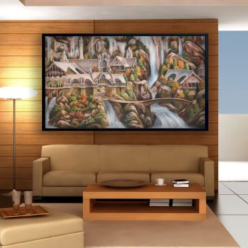 Rivendell Canvas Oil Painting Rivendell Inspired Oil Painting Poster Lord of the Rings Fine Art Print LotR Poster