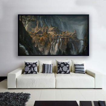 Rivendell Canvas The Lord Of The Rings Poster Print On Canvas Wall Art Huge Size Canvas Wall Art Movie Art Fantasy Canvas Art