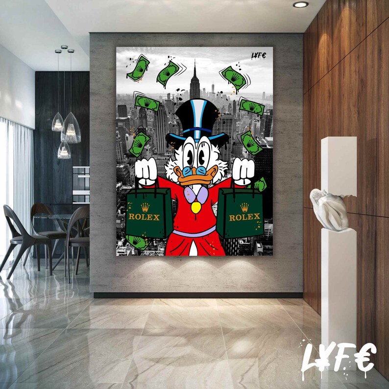 Rolex-X-Scrooge-Mcduck-Ny-Canvas-Alec-Monopoly-Inspired-Wall-Decor-Motivation-Money-Pop-Art-Canvas-Street-Art-Dom-Perignon-2