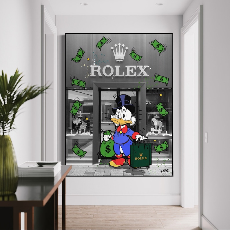 Scrooge-Mcduck-Canvas-Rolex-Watch-Art-Alec-Monopoly-Luxury-Art-Banksy-Pop-Art-2