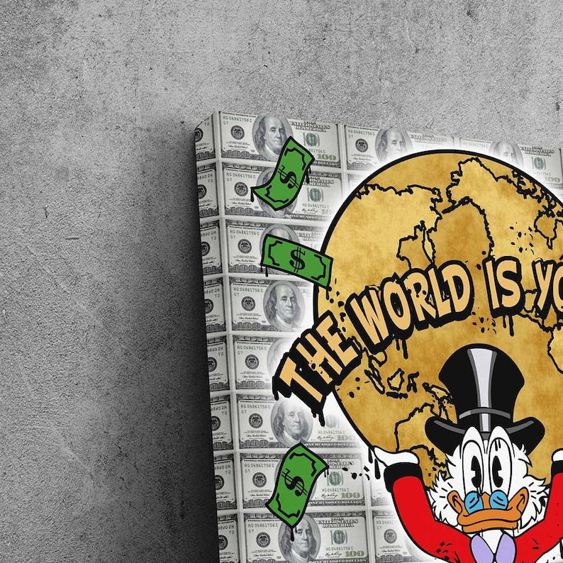 Scrooge-Mcduck-X-Scarface-Canvas-Scrooge-Montana-Pop-Art-Alec-Monopoly-Inspired-Street-Motivation-Al-Pacino-The-World-Is-Yours-1