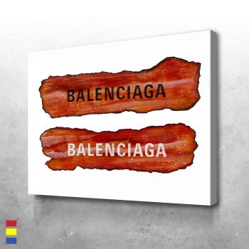 Special Design Eleanor Matches Lenci Bacon With High Fashion Brands And Everyday Foods Canvas Poster Print Wall Art Decor