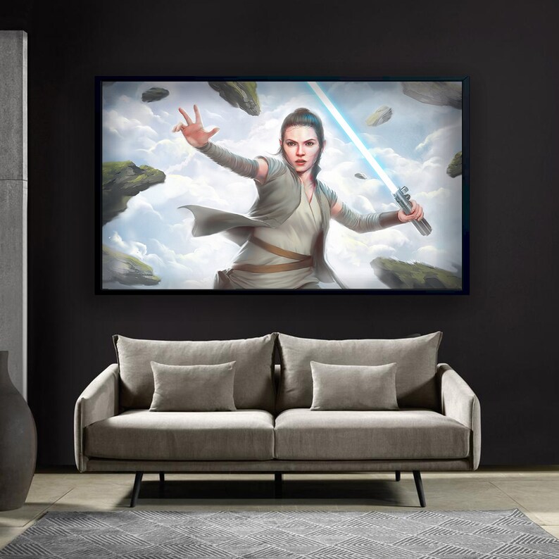Star-Wars-Rey-Lighting-Canvas-Star-Wars-Dart-Vader-Poster-Wall-Art-Star-Wars-Artwork-Star-Wars-Gift-1
