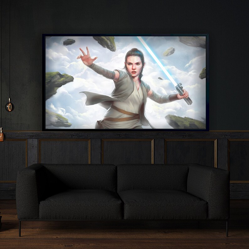 Star-Wars-Rey-Lighting-Canvas-Star-Wars-Dart-Vader-Poster-Wall-Art-Star-Wars-Artwork-Star-Wars-Gift-2