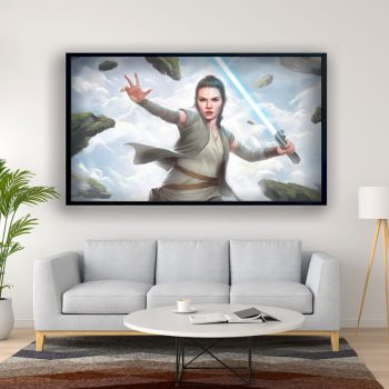 Star Wars Rey Lighting Canvas Star Wars Dart Vader Poster Wall Art Star Wars Artwork Star Wars Gift