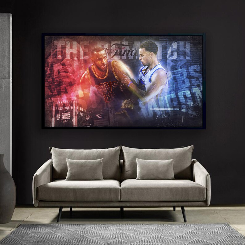 Stephen-Curry-vs-Lebron-james-Poster-Stephan-Curry-Atwork-Poster-Art-Lebron-james-Collage-Wall-Art-NBA-Basketball-Legend-Canvas-Wall-Art-2