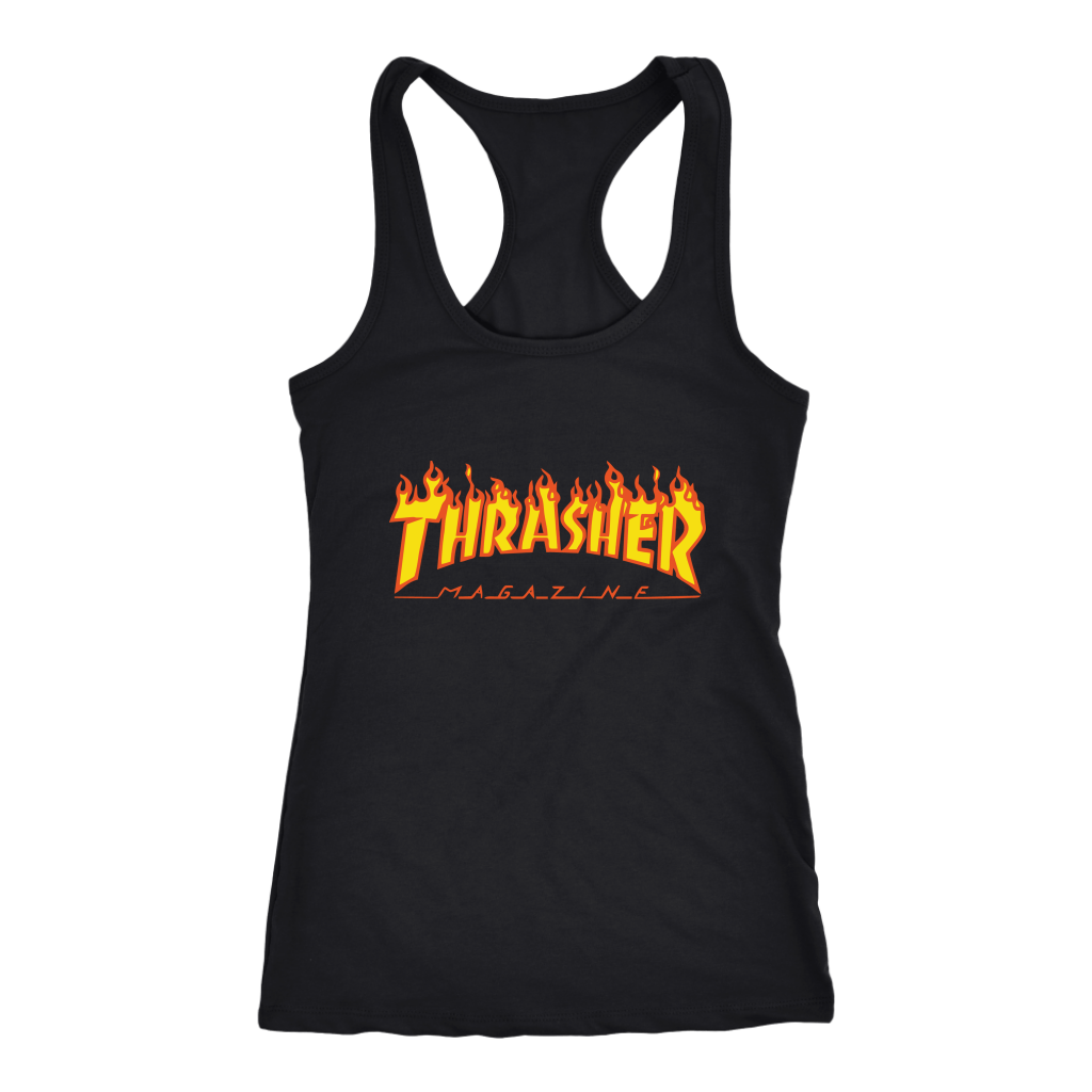Thrasher-Flame-Logo-Women-Racerback-Tank-Top Thrasher Flame Logo Women Racerback Tank Top