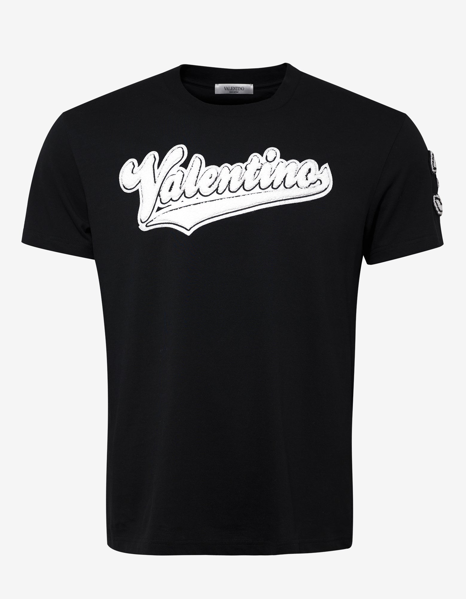 Valentino-Black-Varsity-Logo-Tee-Unisex-T-Shirt-FTS439 Valentino Black Varsity Logo Tee Unisex T-Shirt FTS439