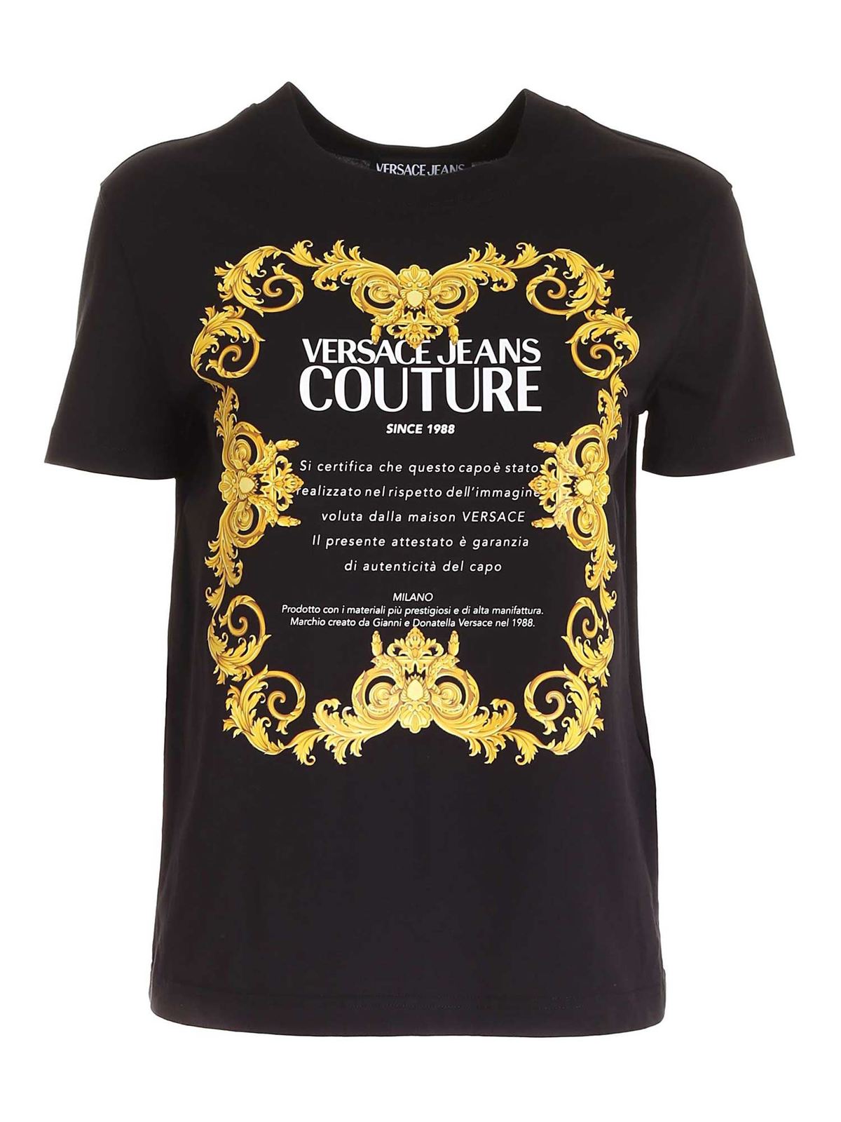 Versace-Jeans-Couture-Baroque-Gold-Print-Cotton-Tee-Unisex-T-Shirt-FTS152 Versace Jeans Couture Baroque Gold Print Cotton Tee Unisex T-Shirt FTS152