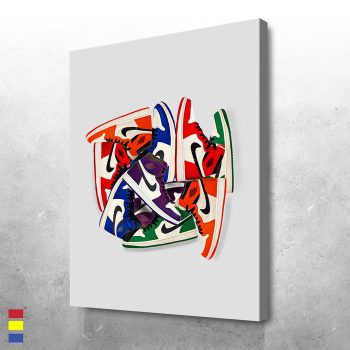 Wheel of Retros Sneaker Enthusiasts' Dream Collection Canvas Poster Print Wall Art Decor