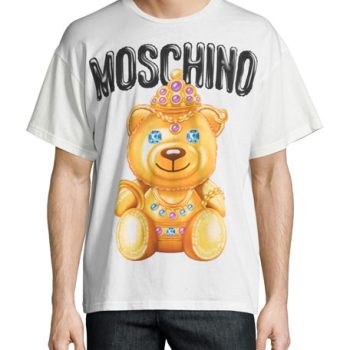 White Teddy Bear Logo Moschino Tee Unisex T-Shirt FTS058