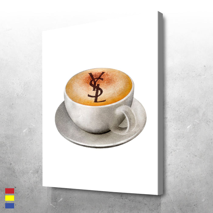 YSL-Latte-Making-the-Mundane-Look-Expensive-with-Strong-Branding-Canvas-Poster-Print-Wall-Art-Decor YSL Latte Making the Mundane Look Expensive with Strong Branding Canvas Poster Print Wall Art Decor