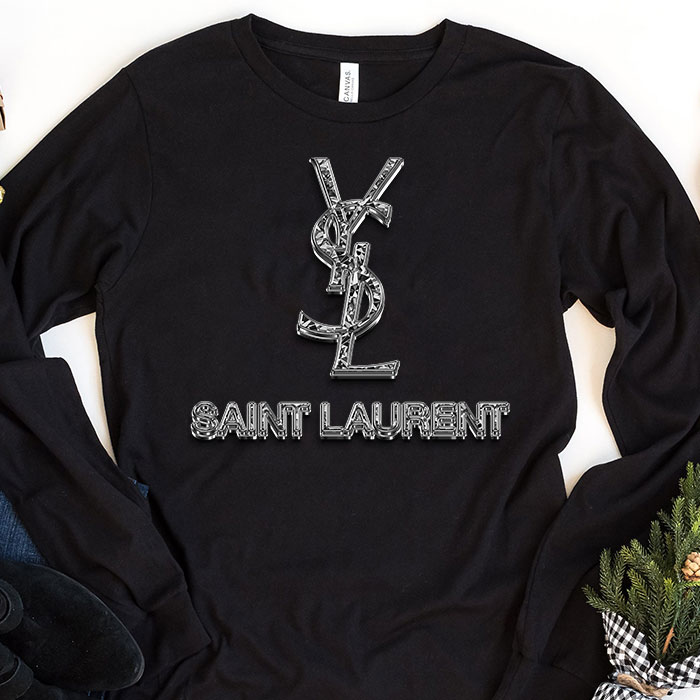 Yves-Saint-Laurent-Diamond-Logo-Luxury-Unisex-Kid-Long-Sleeve-Tee-LTB2639 Yves Saint Laurent Diamond Logo Luxury Unisex & Kid Long Sleeve Tee LTB2639
