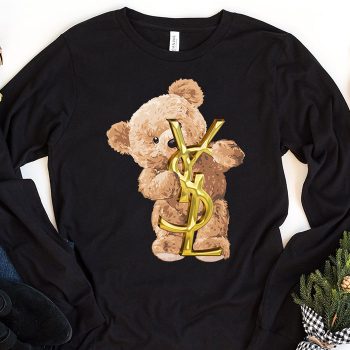 Yves Saint Laurent Gold Logo Luxury Teddy Bear Unisex & Kid Long Sleeve Tee LTB2642