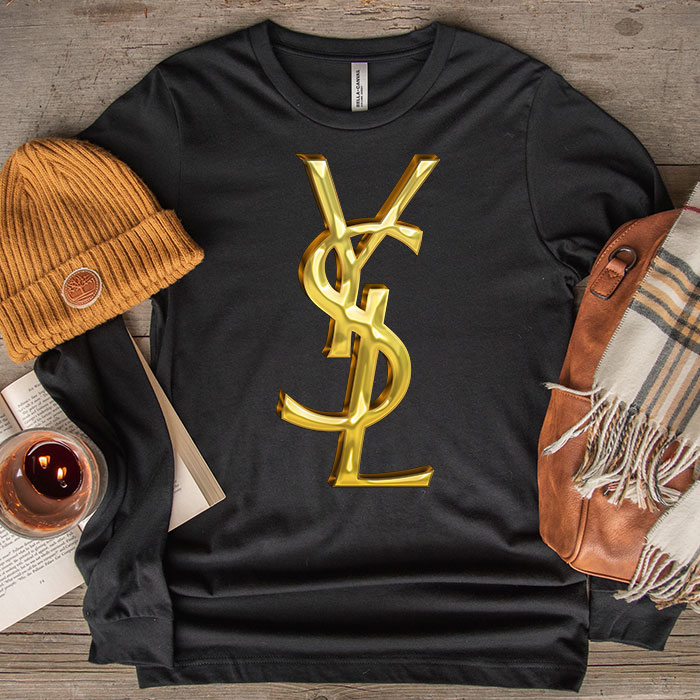 Yves-Saint-Laurent-Gold-Logo-Luxury-Unisex-Kid-Long-Sleeve-Tee-LTB2635-1